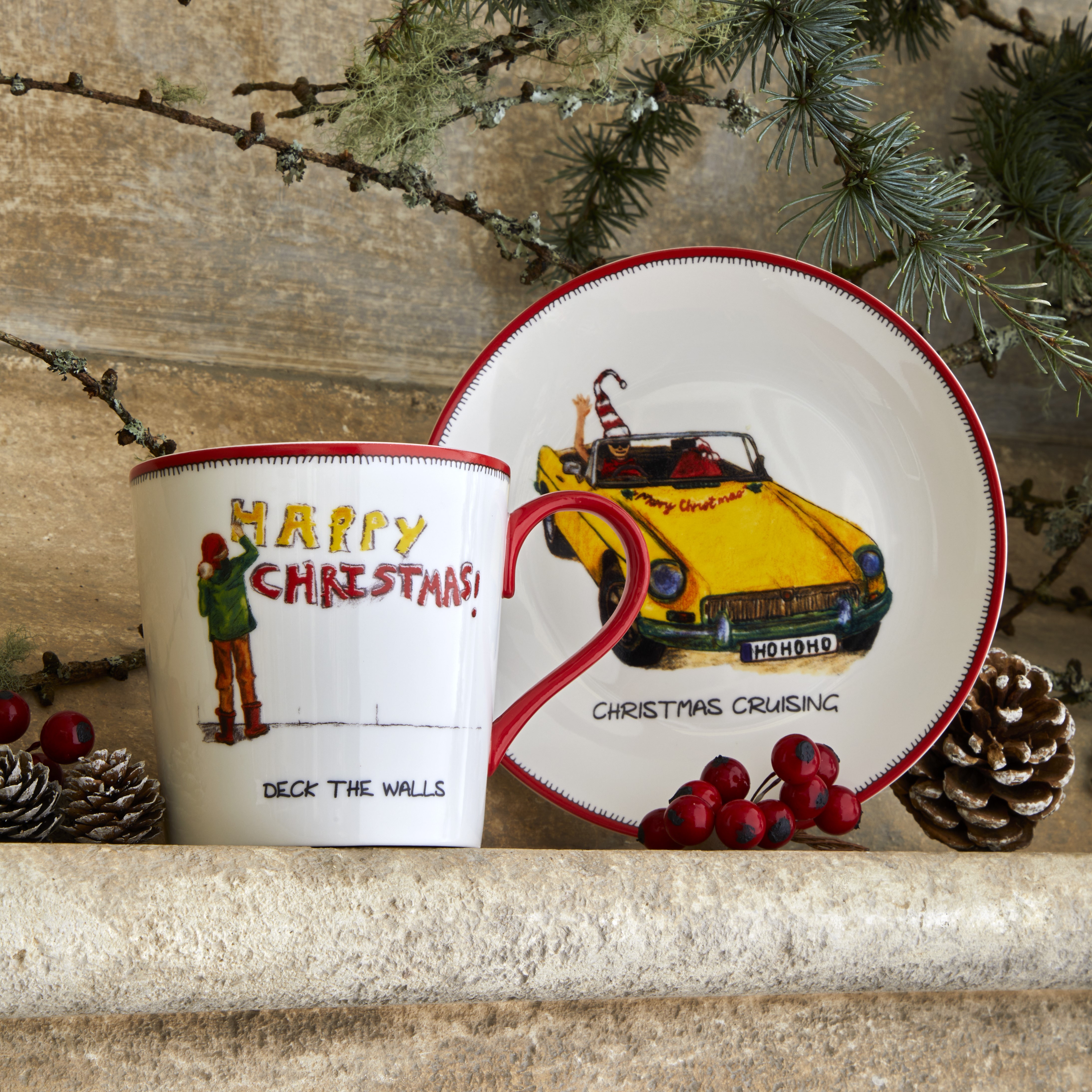 Kit Kemp Doodles Christmas Tidbit Plates image number null